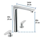 Mezcladora cuello alto para fregadero, cromo, FOSET RIVIERA 3
