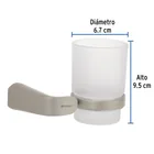 Portavaso cepillero satín con vaso de vidrio, FOSET RIVIERA 3