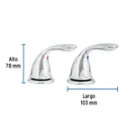 Juego 2 manerales palanca para mezcladora lavabo,cromo, AERO 3
