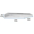 Campana extractora 75cm, empotrable, acero inoxidable, FOSET 3
