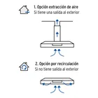 Campana extractora 50cm, empotrable, acero inoxidable, FOSET 4
