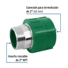 Adaptador PPR 2' macho con inserto metálico, FOSET 2
