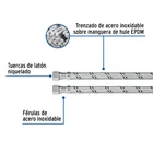 Manguera lavabo/fregadero, acero inox, 1/2' x 3/8', 30 cm 2