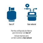 Parrilla gas empotrable 60 cm, 4 quemadores, esmalte, FOSET 5