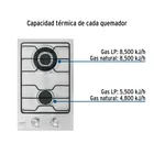 Parrilla gas empotrable 30 cm, 2 quemadores, esmalte, FOSET 4