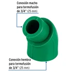 Codo 45° de PPR, 3/4' (25mm), macho-hembra, FOSET 2