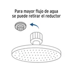 Regadera satín 6' plato redondo, sin brazo, FOSET ELEMENT 2