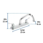 Mezcladora 8' fregadero cromo, cuello corto, palanca, BASIC 3