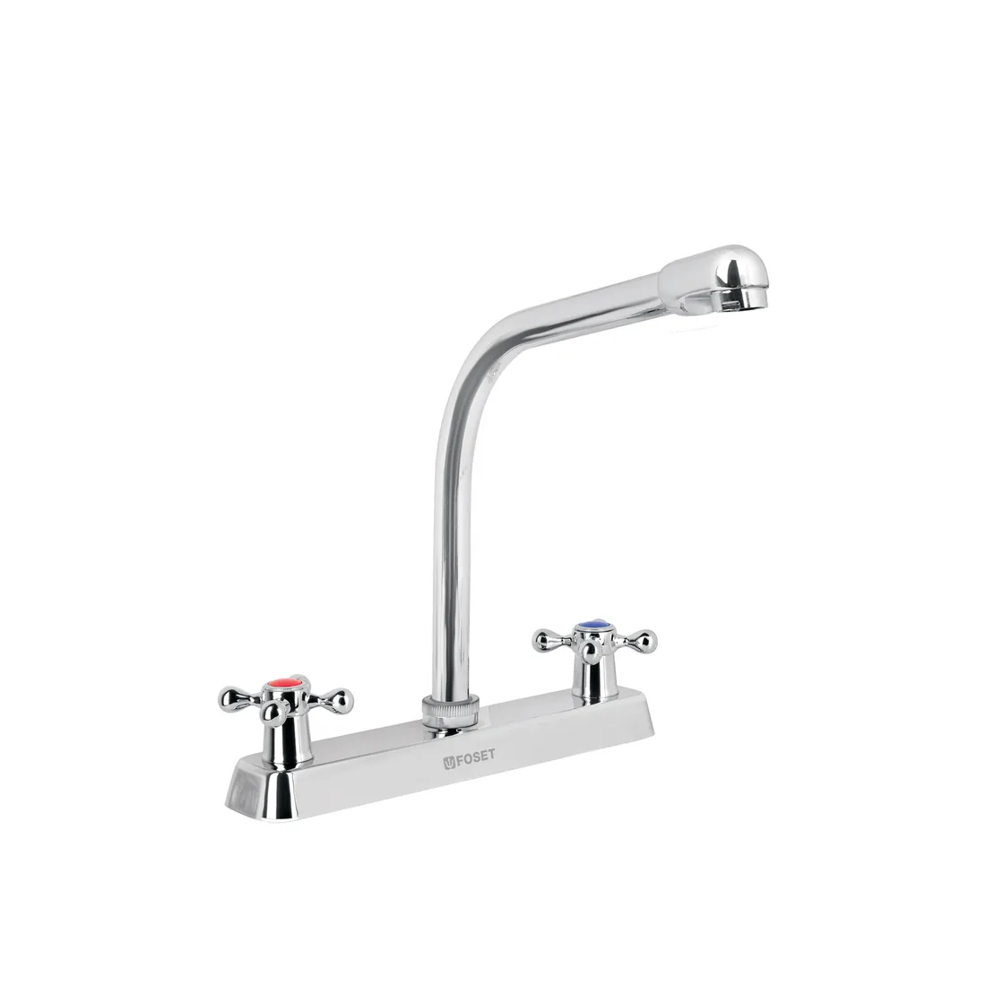 Mezcladora 8' fregadero cromo, cuello cobra, cruceta, BASIC