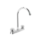 Mezcladora 8' fregadero cromo, cuello curvo, acrílico, BASIC 1