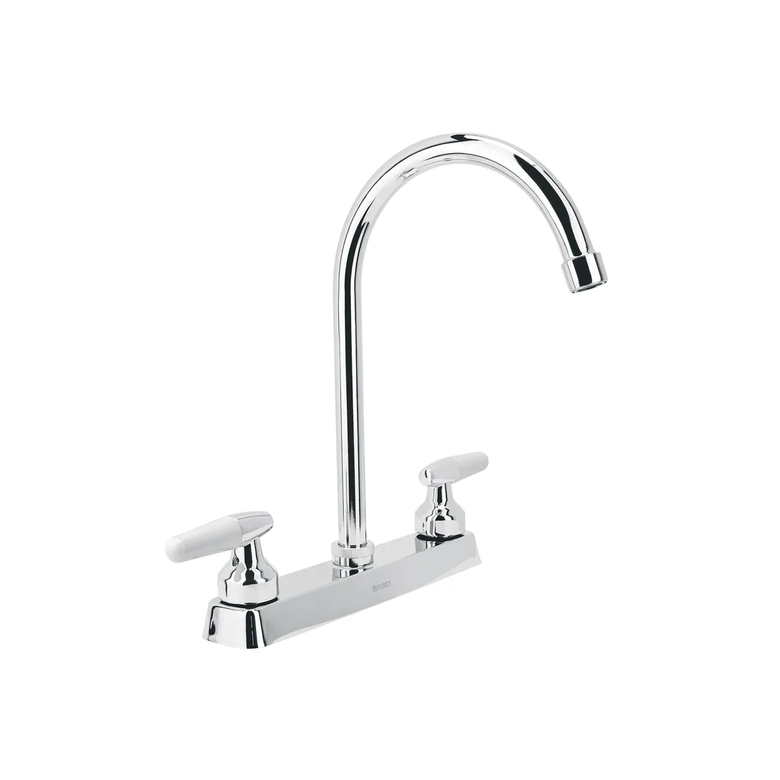 Mezcladora 8' fregadero cromo, cuello curvo, cono, BASIC