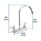 Mezcladora 8' fregadero cromo, cuello curvo, cono, BASIC 3