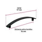 Jaladera de 96mm, línea Contempo, negro, HERMEX 3