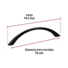 Jaladera de 96mm, línea Arco, negro, HERMEX 3