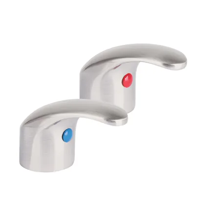 Juego de manerales tipo palanca p/lav-fregadero, satín AQUA