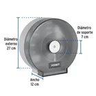 Portarrollo junior de ABS, humo, FOSET BASIC 3