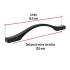 Jaladera de 128mm, línea Segovia, negro, HERMEX 3