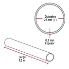 Tubo redondo para clóset,1.5 m, acero cromado, HERMEX 3