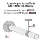 Tubo redondo para clóset,1.5 m, acero cromado, HERMEX 4