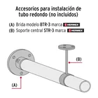 Tubo redondo de 3.0 m en aluminio para closet, HERMEX 4