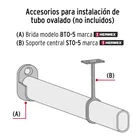 Tubo ovalado para clóset, 3 m, aluminio, HERMEX 4
