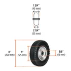 Rueda imponchable 8' para eje lateral, TRUPER 3