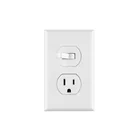 Placa armada interruptor y contacto, línea Standard, blanco 1