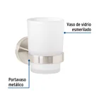 Portavaso cepillero satín con vaso de vidrio, FOSET TÚBIG 2