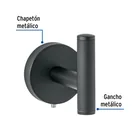 Gancho sencillo metálico acabado negro, FOSET TÚBIG 2