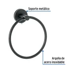 Toallero argolla metálico acabado negro, FOSET TÚBIG 2