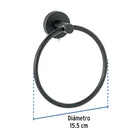 Toallero argolla metálico acabado negro, FOSET TÚBIG 3