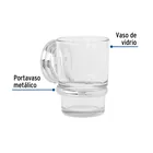 Portavaso cepillero con vaso de vidrio, cromo, FOSET AQUA 2