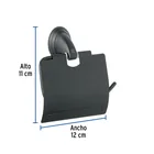 Portarrollo con cubierta, negro, FOSET AQUA 3