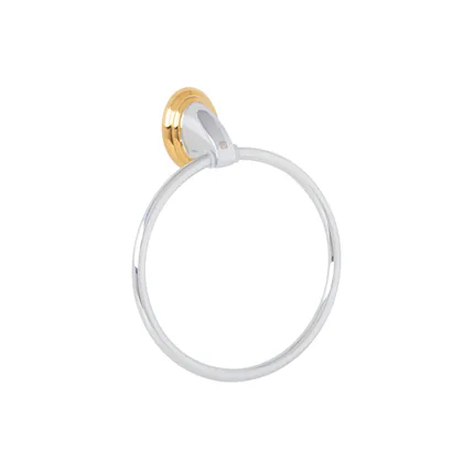 Toallero de argolla, cromo-oro, FOSET AQUA