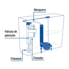 Válvula admisión tanque bajo, altura ajustable 24.5 a 37.5cm 2