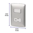 Placa armada contacto e interruptor, plata, línea Italiana 3