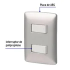 Placa armada 2 interruptores sencillos plata, línea Italiana 2