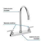 Mezcladora para fregadero, manerales palanca, cromo, TÚBIG 2