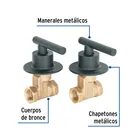 Juego llaves empotrar roscables, palanca negro, TÚBIG 2