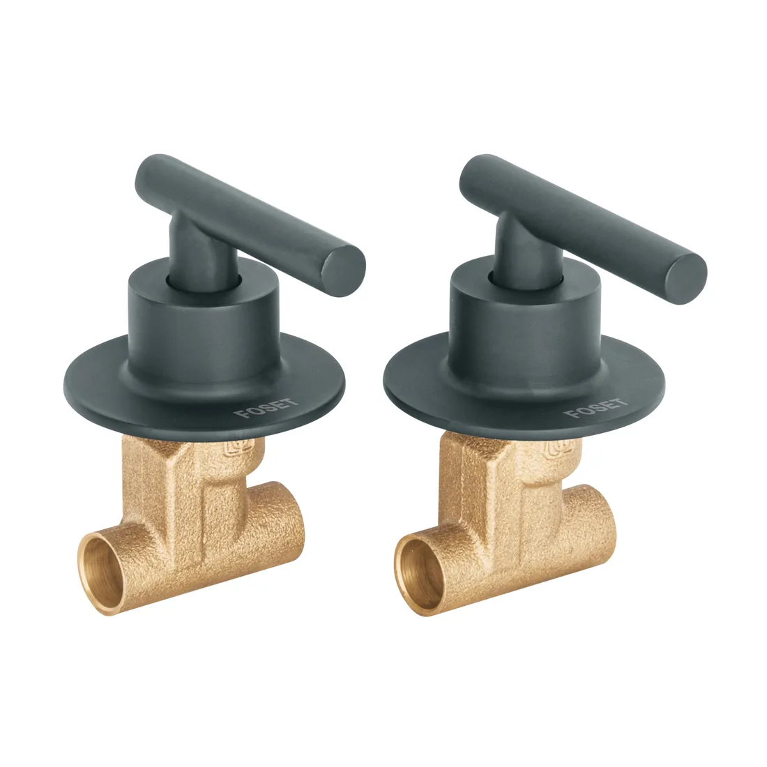 Juego llaves empotrar soldables, palanca negro, TÚBIG