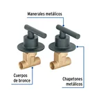 Juego llaves empotrar soldables, palanca negro, TÚBIG 2