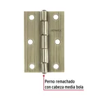 Bisagra rectangular 3 x 2', latón antiguo, HERMEX 2