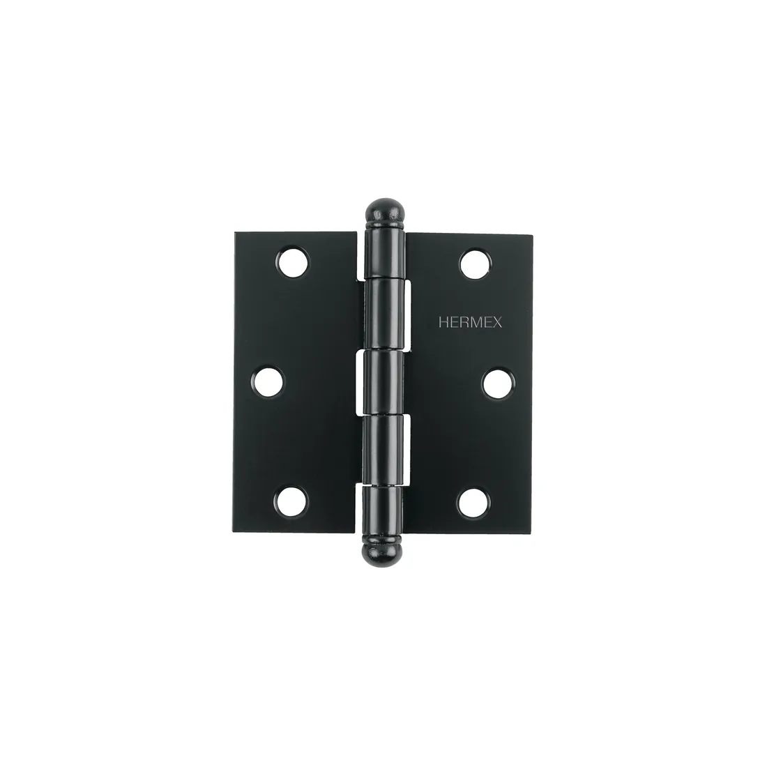 Bisagra cuadrada 3', acero negro mate, cabeza redonda HERMEX