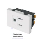 Contacto aterrizado, 1.5 módulos, línea Española, blanco 2