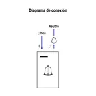 Interruptor para timbre, 1.5 módulos, línea Española, blanco 4