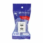 Toma con 2 puertos USB, 1.5 módulos, línea Española, blanco 5