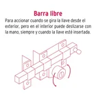 Cerradura de barra libre, derecha, HERMEX 4