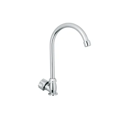 Llave individual fregadero,ABS,cuello curvo,hexagonal, BASIC