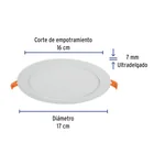 Luminario LED plafón 12W 3000K ultradelgado redondo, VOLTECK 3