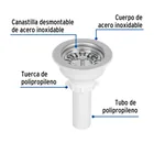 Contracanasta 3-1/2' inox, instala-fácil, tubo plást, FOSET 2